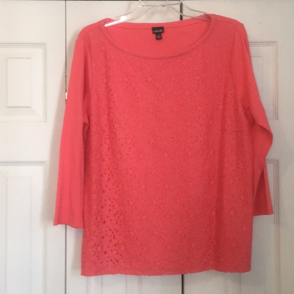 Rafaella lace overlay shirt